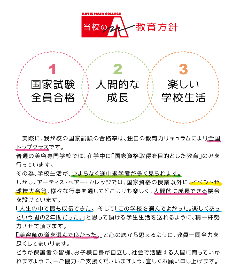 美容学校教育方針